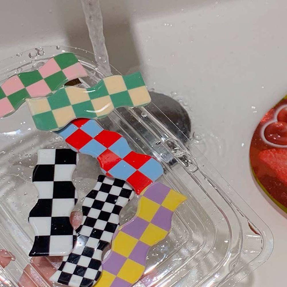 Kẹp Tóc Màu Sắc Kẹo Ngọt Họa Tiết Kẻ Sọc Phong Cách Hàn Quốc Cho Nữ