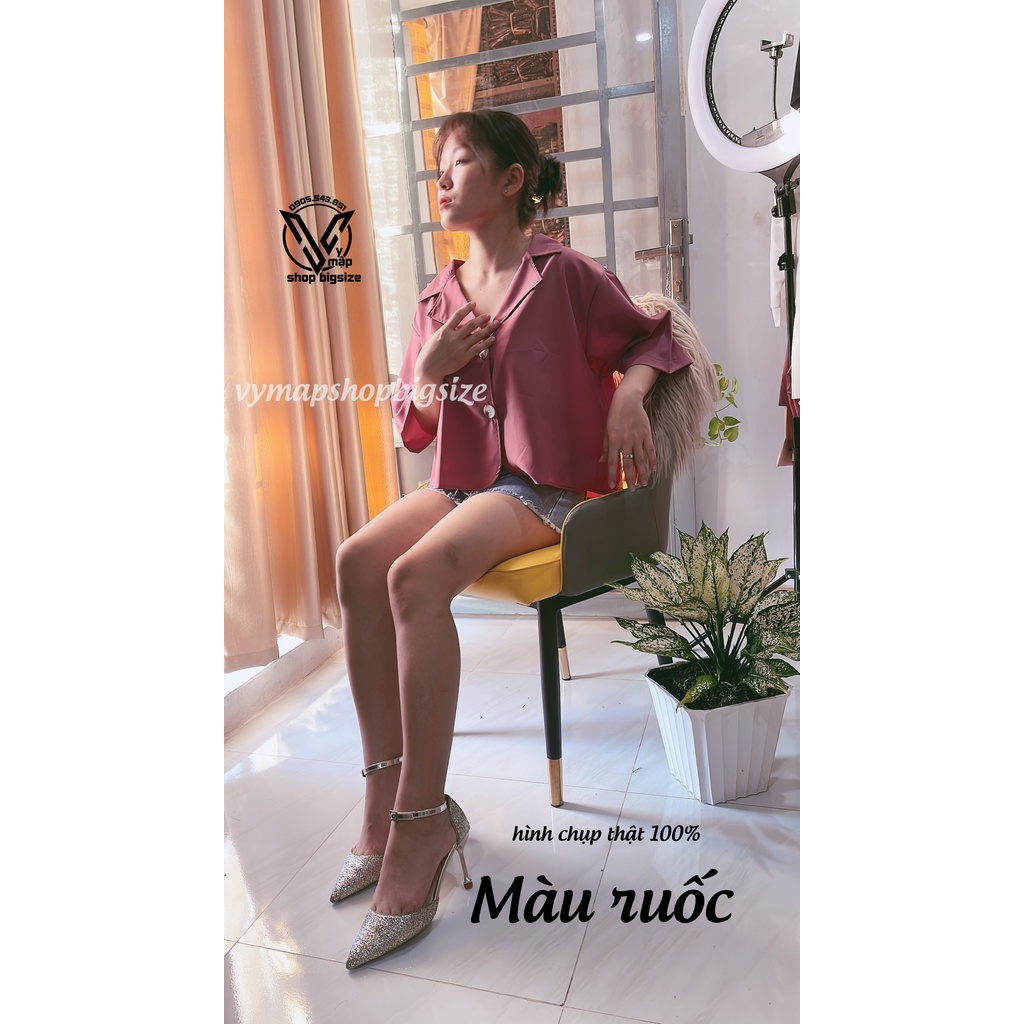 Áo sơ mi croptop 2 nút ullzang tay lỡ bigsize 10 màu