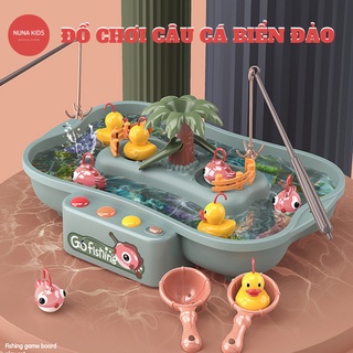 Đồ chơi câu cá cho bé NUNAKIDS đồ chơi câu cá, câu vịt biển đảo cho trẻ em có nhạc có đèn TẶNG 3 viên pin