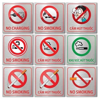 No smoking, cấm lửa, cấm hút thuốc, khu vực hút thuốc, bảng cấm thuốc, bảng no smoking nhiều mẫu loại cao cấp