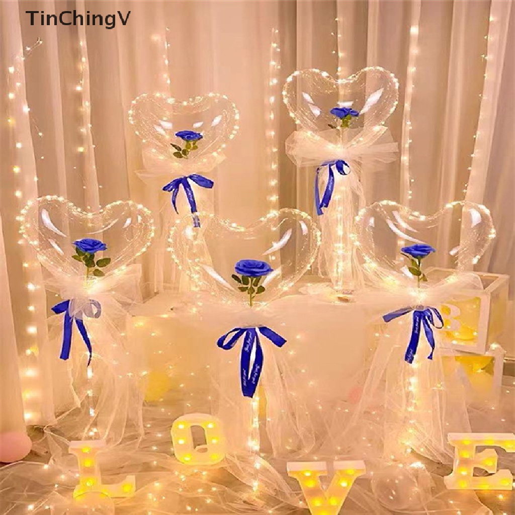 Bong Bóng Hình Hoa Hồng Có Đèn Led Trang Trí Sinh Nhật / Đám Cưới