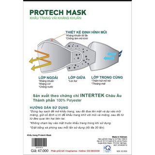 KHẨU TRANG VẢI KHÁNG KHUẨN - PROTECH MASK
