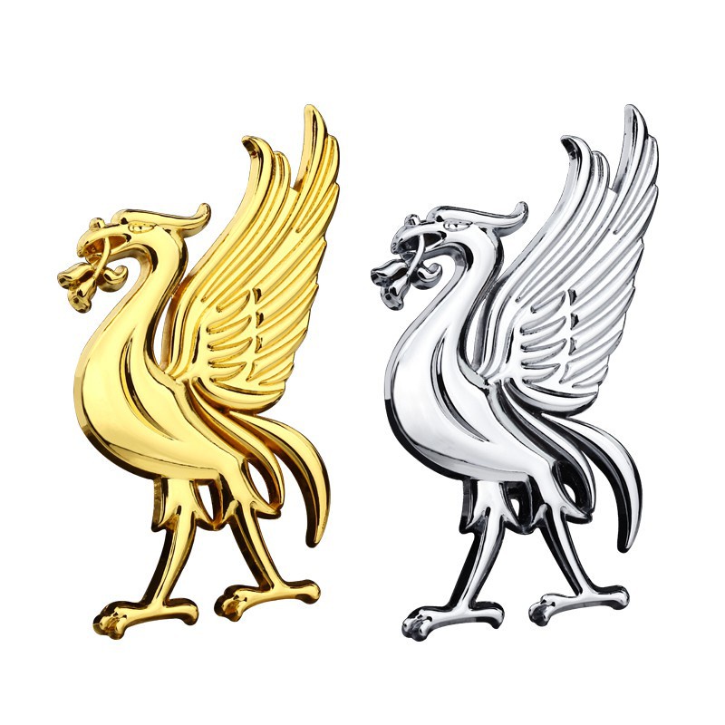 Miếng Dán Trang Trí Xe Hơi Hình Logo Liverpool Team 3d Phản Quang Bằng Kim Loại
