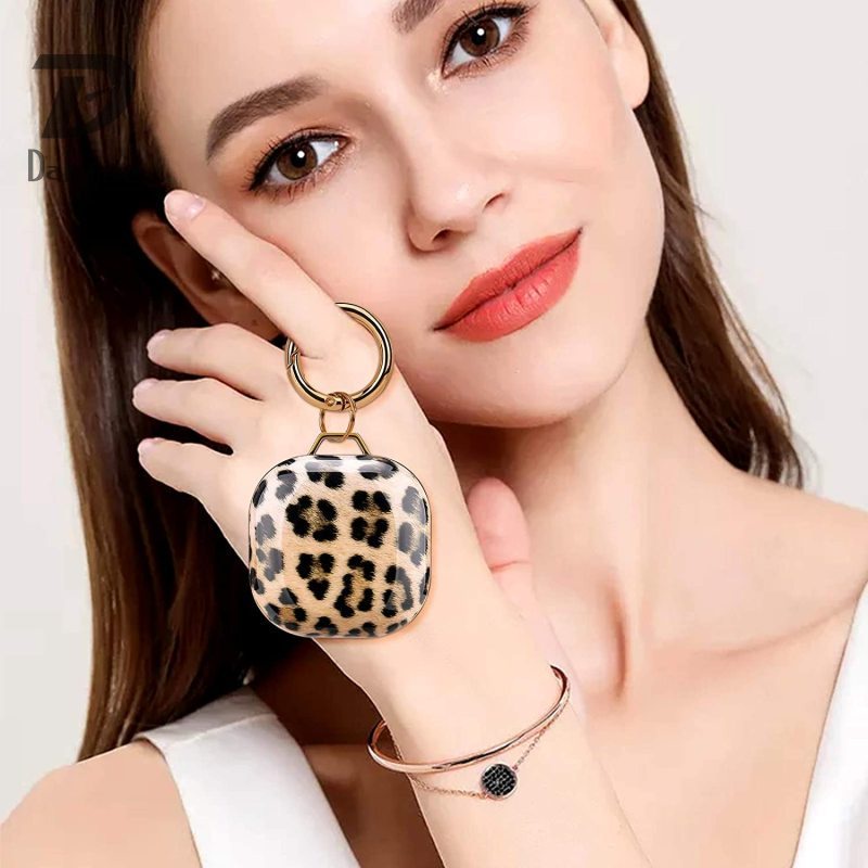 Vỏ bảo vệ hộp sạc tai nghe Samsung Galaxy Buds 2 /Galaxy Buds Pro có móc khóa bằng kim loại cứng họa tiết vân đá cẩm thạch hồng