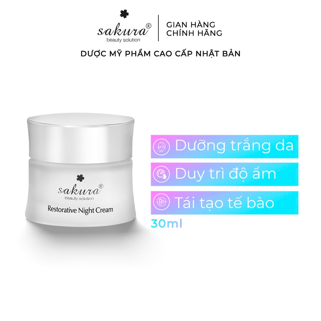 Kem dưỡng phục hồi da chống lão hoá ban đêm Sakura Restorative Night Cream 30g