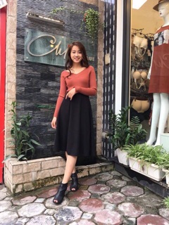 áo len cổ V