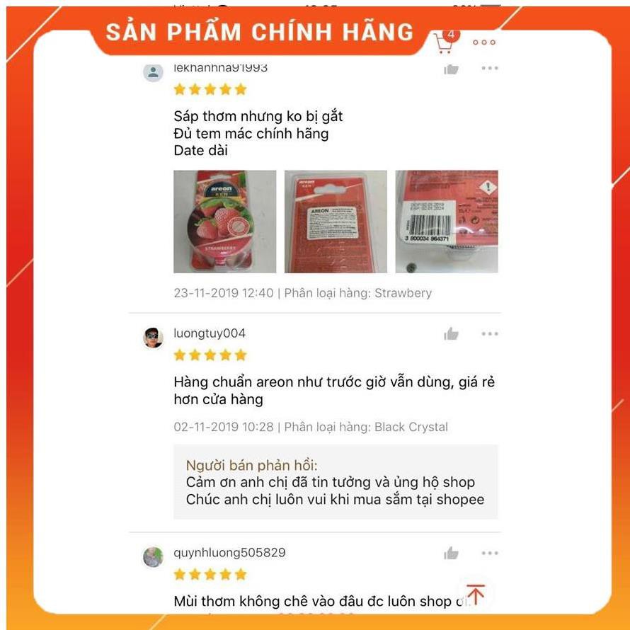 [THỬ LÀ MÊ DÙNG LÀ PHÊ] Sáp Thơm AREON Khử Mùi Xe Hơi Cao Cấp (Nhiều mùi) - Hàng chính hãng nhập khẩu tại Bulgaria | BigBuy360 - bigbuy360.vn