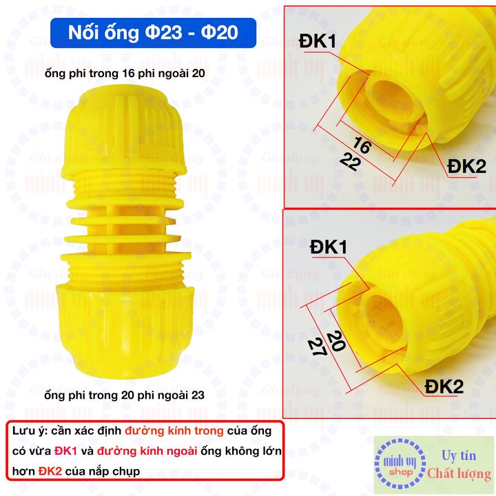 Khớp nối nhanh ống nhựa mềm phi 16 - 20- 23