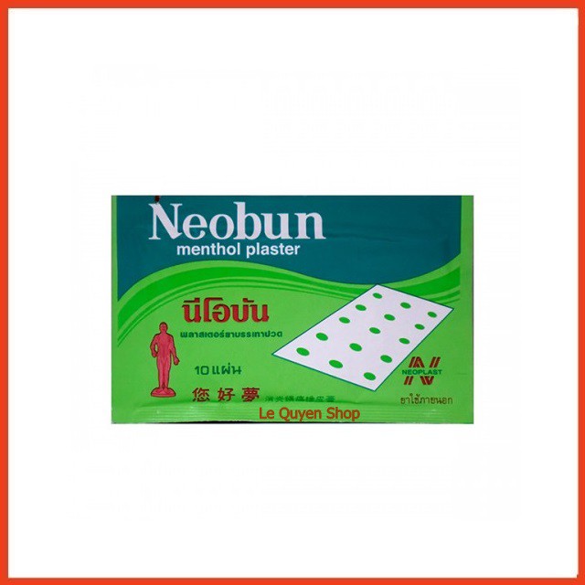 1 Hộp 20 Gói Cao Dán Neobun Menthol Plaster Thái Lan