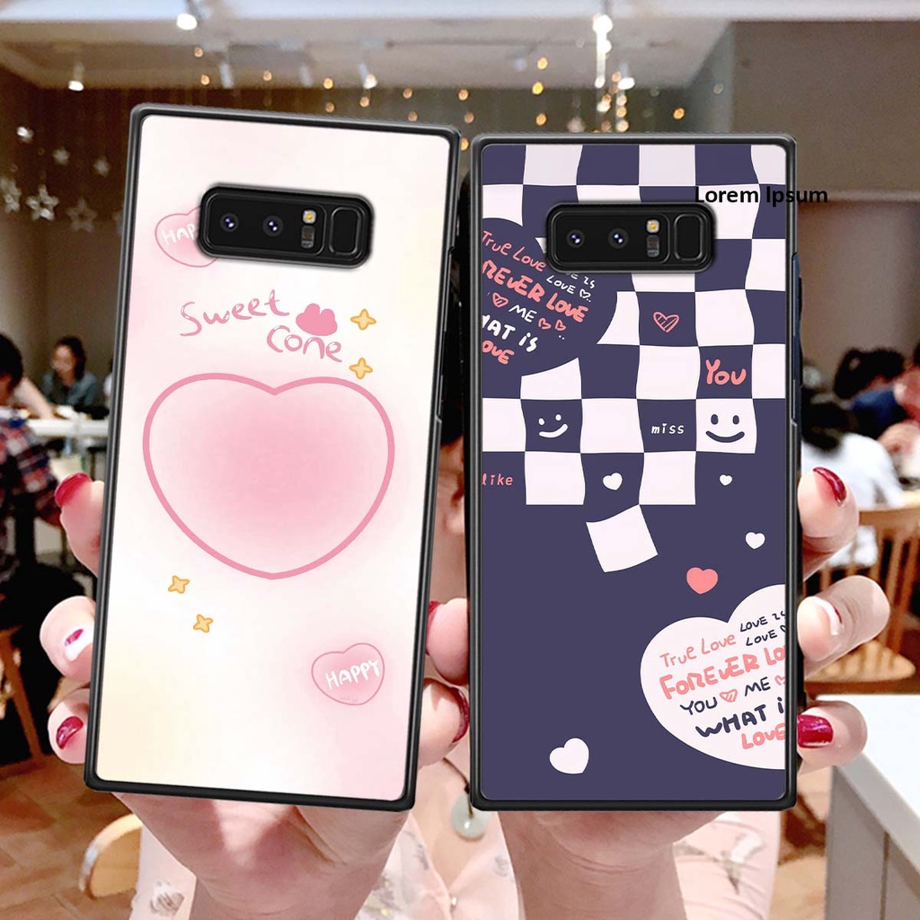 Ốp Samsung Note 8 in hình trái tim, caro kẹo ngọt đầy cá tính siêu đẹp siêu chất