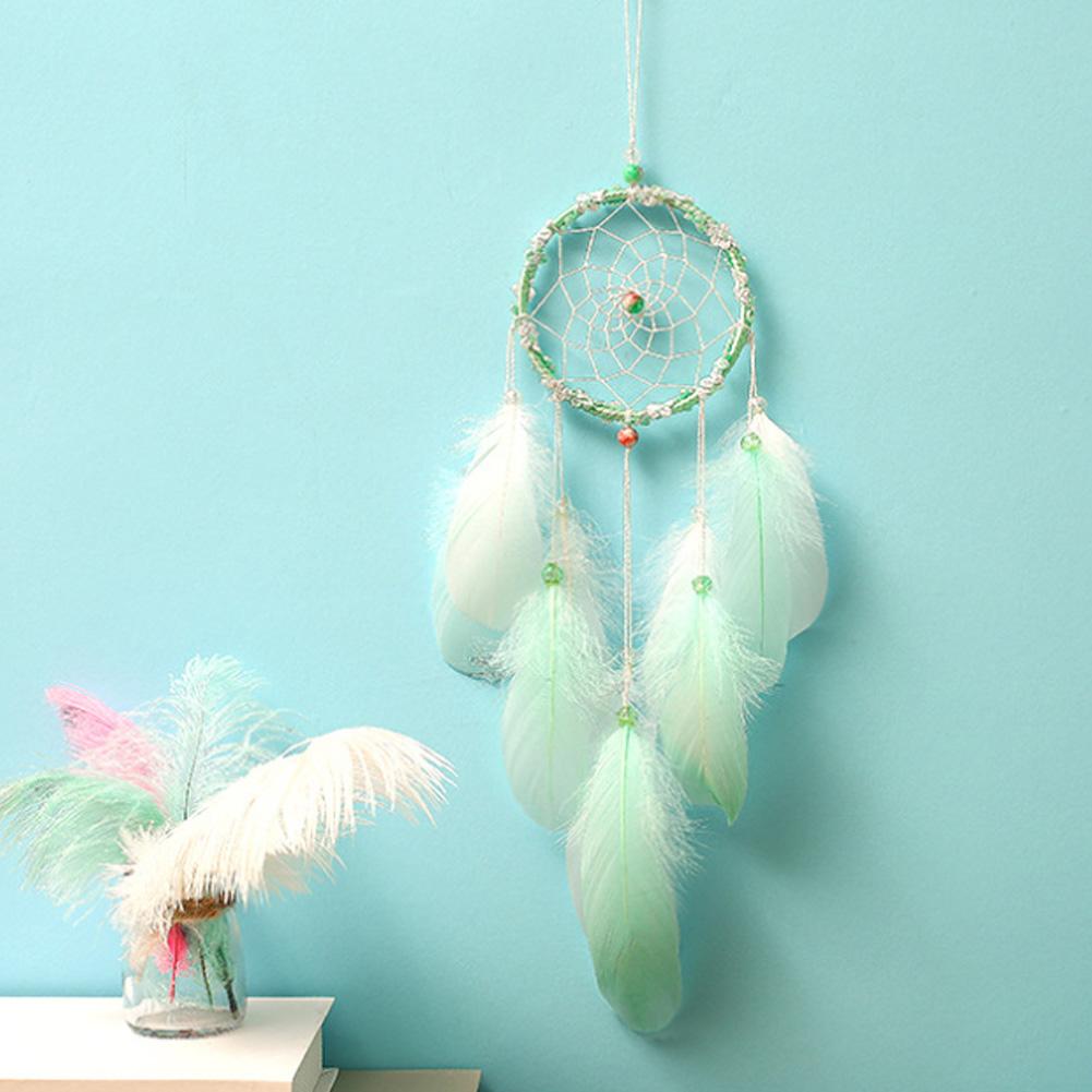 HN Wakan Tanka Handmade Dream Catcher Quà tặng với đèn LED Dreamcatcher Mặt dây chuyền Chuông gió sáng tạo Treo tường