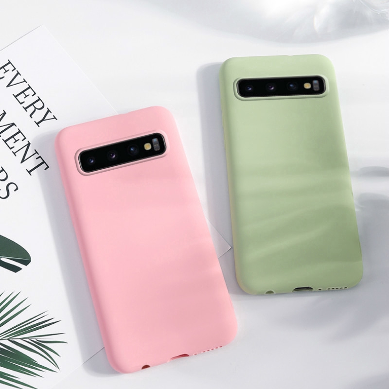 Ốp lưng nhám màu trơn cho điện thoại Samsung S10 5G S10e S8 S9 Plus