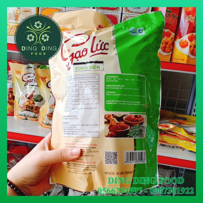 [1 TÚI] Kẹo Gạo Lức Rong Biển 200g Tân Huê Viên| Kẹo Dinh Dưỡng| Ăn Vặt| Đặc Sản Sóc Trăng - DING DING FOOD