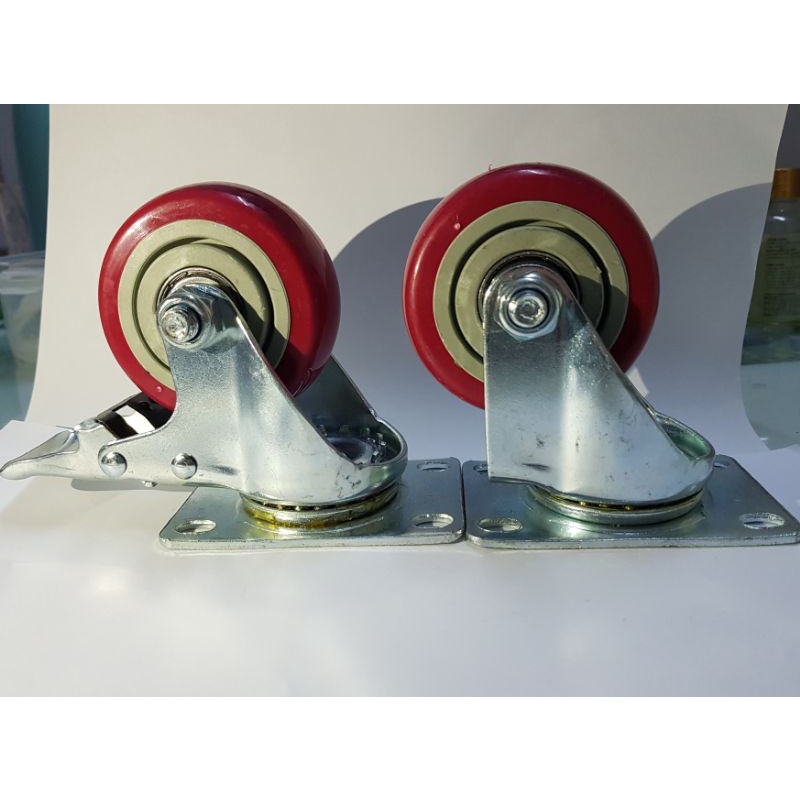 Bánh xe 7 phân 5, 75mm, màu đỏ mận , 1 bộ 4 cái