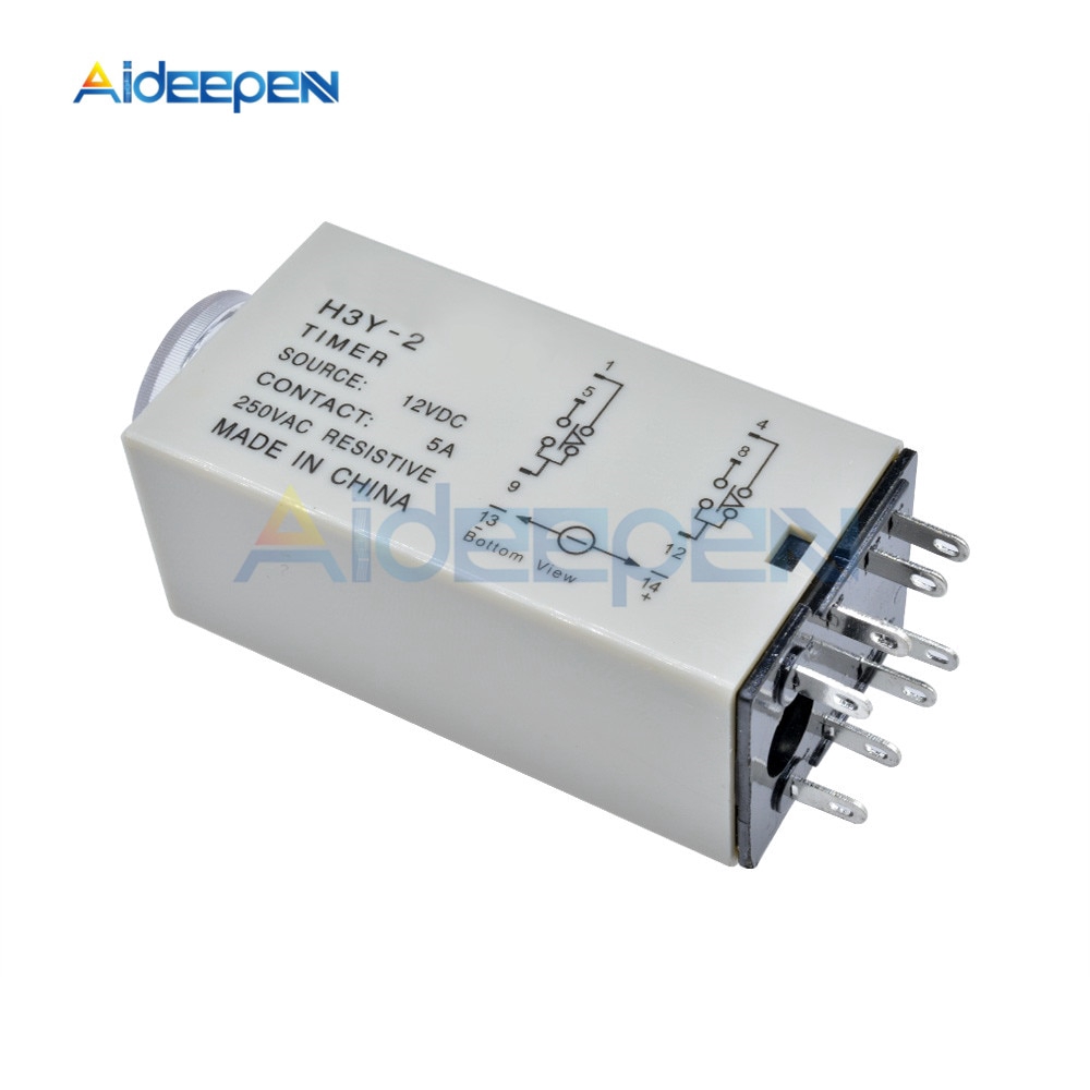 Rơ Le Hẹn Giờ H3Y-2 Dc 12v 24v Ac 110v 220v 0-30 Phút 0-30 Phút / Giây Tiện Dụng