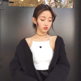 Yếm Knit heart thêu tim ảnh thật 💯