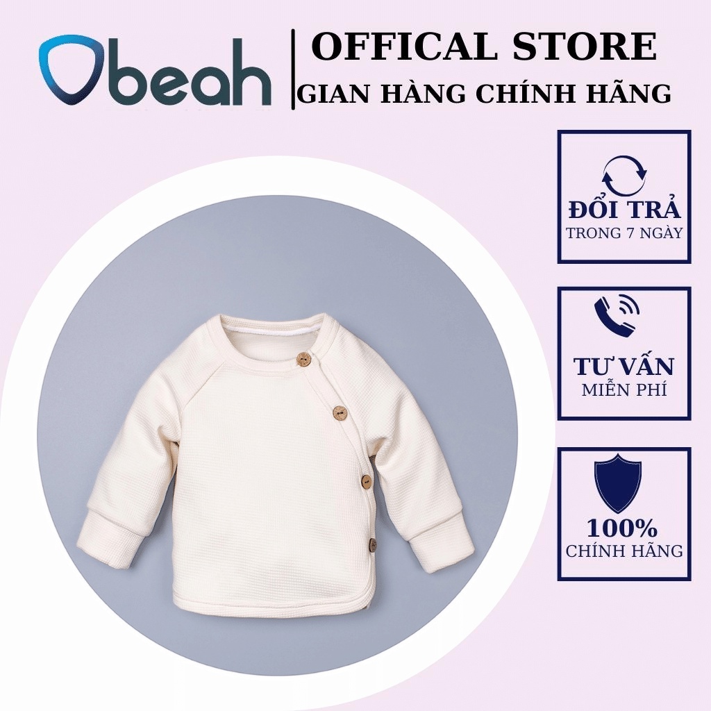 Bộ quần áo thu đông trẻ em, quần áo trẻ em vạt chéo kèm mũ chất liệu cotton tổ ong cao cấp thoải mái cho bé yêu Obeah