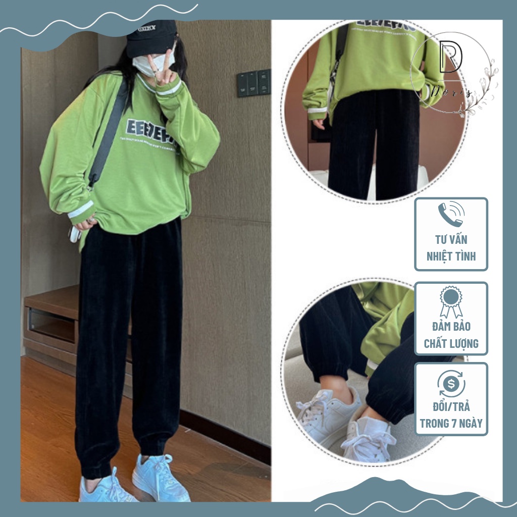 Quần Jogger Nữ  Doris.1996, Quần Jogger Vải Nỉ Nhung Mềm Mịn, Miễn Phí Đổi Trả 7 Ngày DR0116