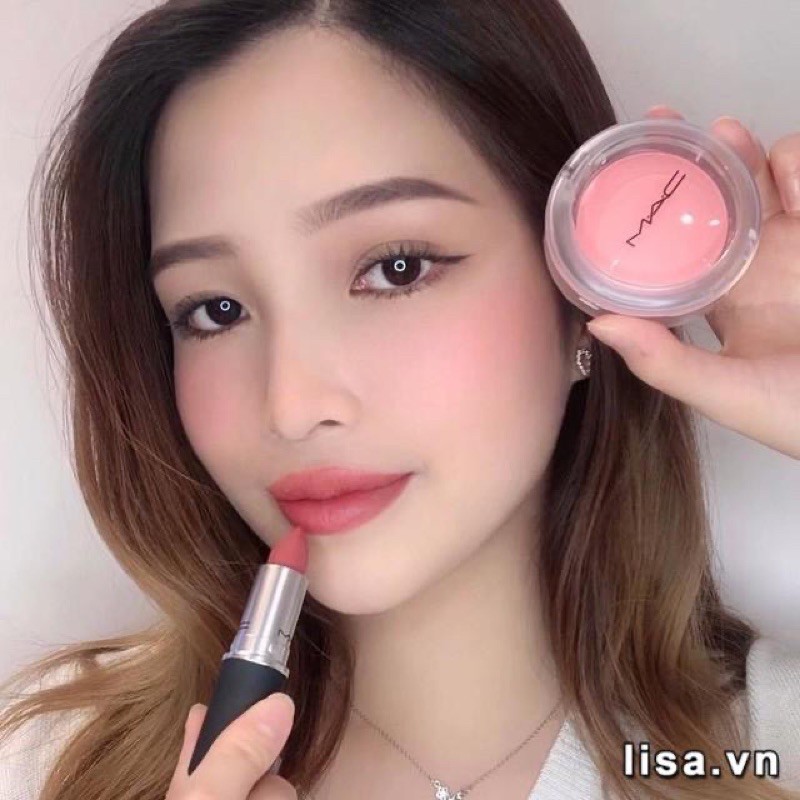 Son MAC Powder Kiss màu 923 cam hồng đất