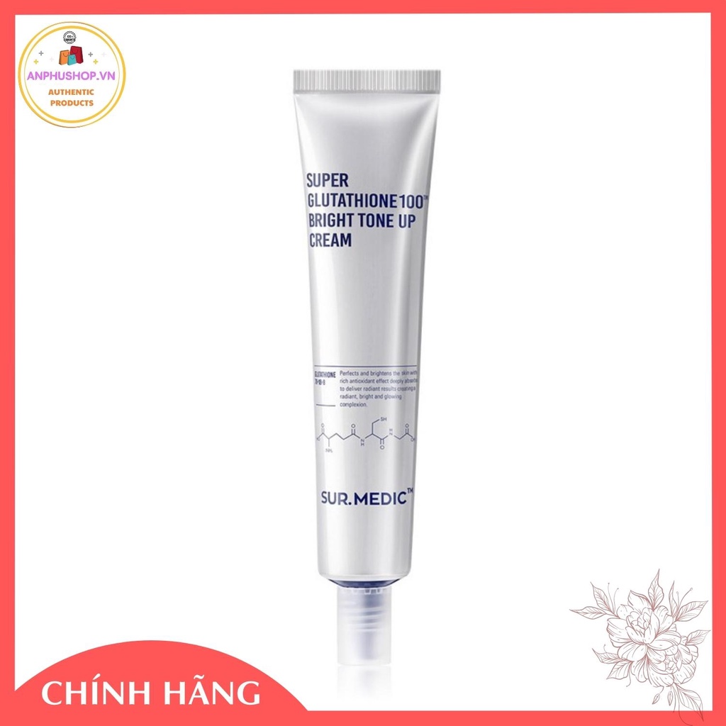 Kem dưỡng trắng Sur Medic Super Glutathione 100 Bright Tone Up Cream 40ml ( Hàng chính hãng)