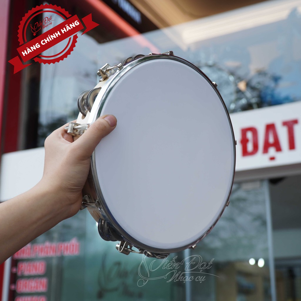 Trống Lắc, Trống Gõ Tambourine Loại Tròn - Khuyết Chất Liệu Nhựa Xi Inox Cao Cấp
