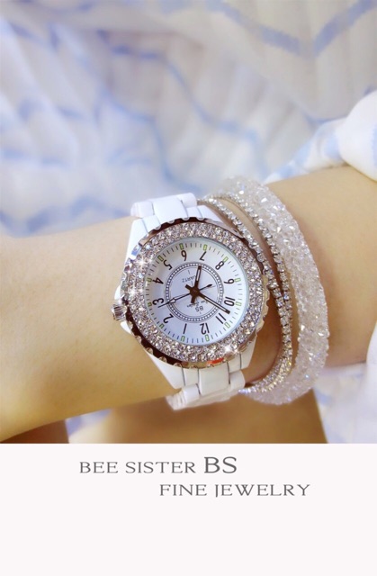 Đồng hồ nữ BS - 001 Beesister dây đá sứ