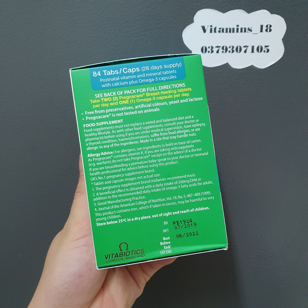 Vitamin tổng hợp sau sinh Pregnacare Breastfeeding - Bú Anh 84 viên (date xa)