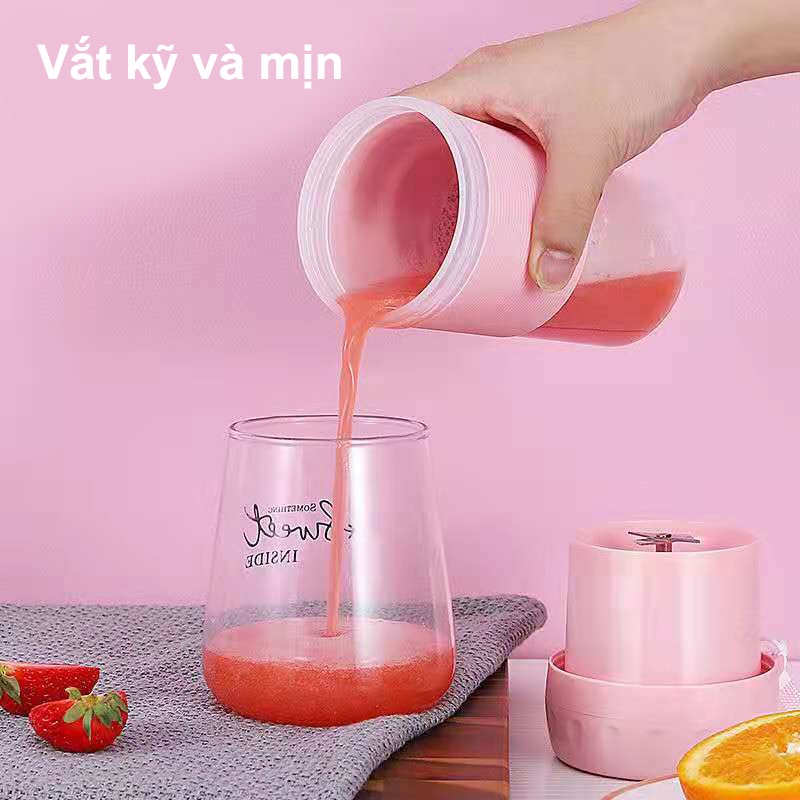 Máy Xay Sinh Tố Cầm Tay Mini Đa Năng - Dung Tích 300ml- Nhỏ Gọn Tiện Lợi 4 Lưỡi Dao- Máy Xay Trái Cây Kèm Dây Sạc USB