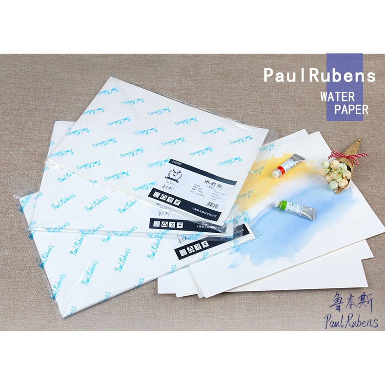 Giấy vẽ màu nước Paul Rubens 300Gsm- 50% cotton - A5/A4/A3-Túi 10 tờ