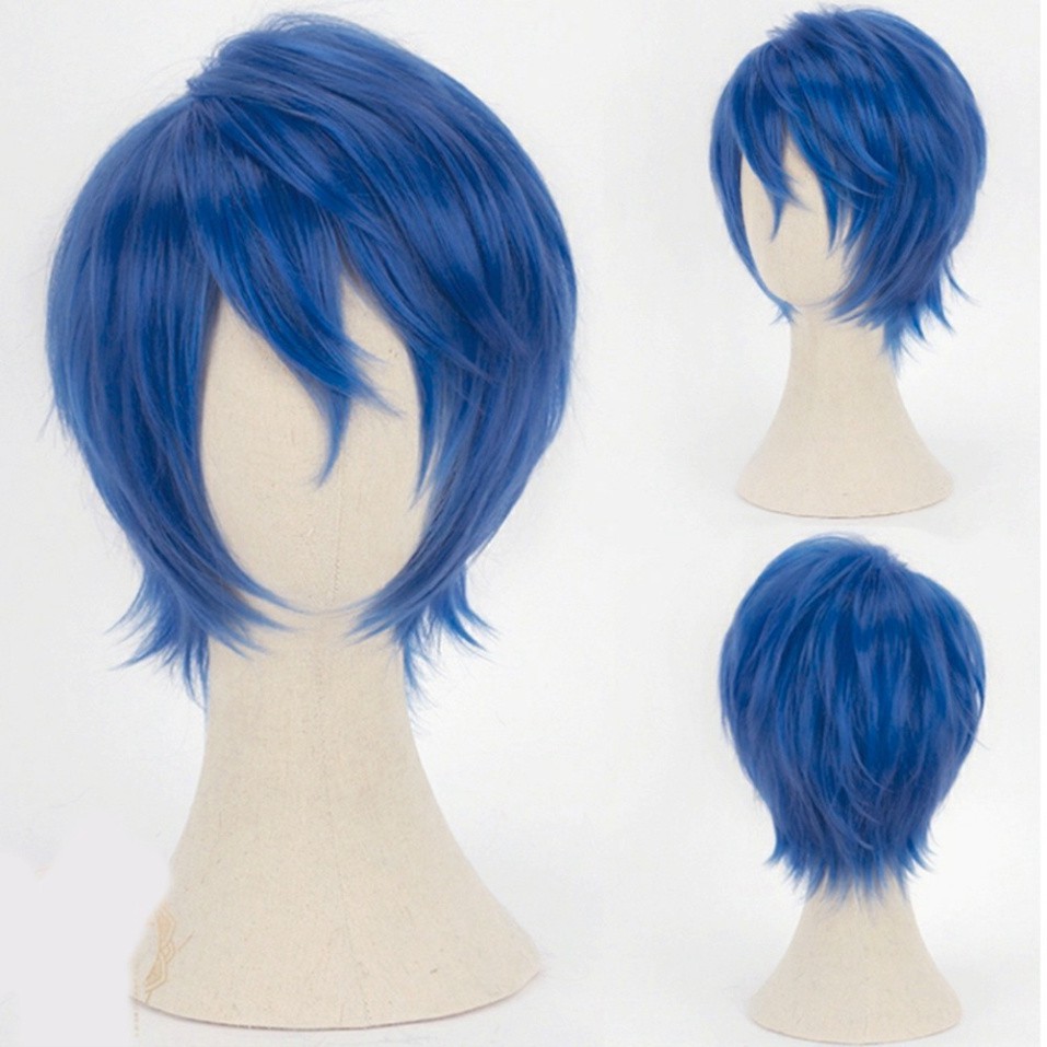 [sẵn] Wig/tóc giả cosplay Jellal - Fairy tail (cơ bản nam xù xanh dương) tại MIU SHOP 06