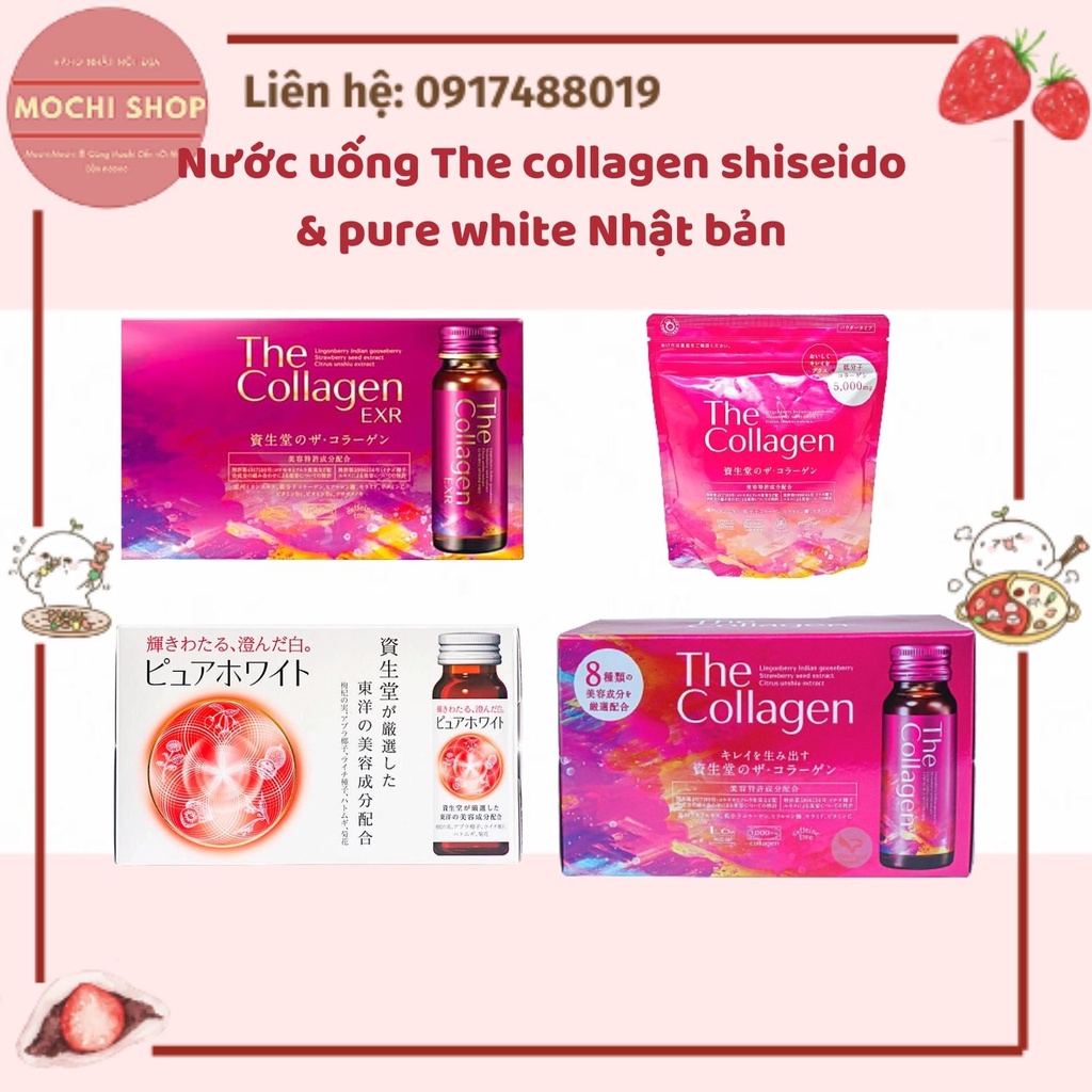 Nước uống The collagen shiseido & pure white Nhật bản 10 lọ