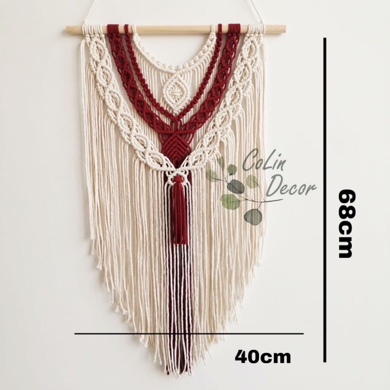 Mành treo tường trang trí macrame phòng ngủ, decor phòng đọc sách MT-011