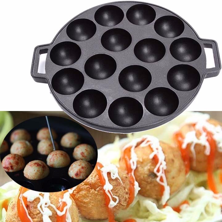 Khuôn Không Dính Làm Bánh Bạch Tuộc Takoyaki Nhật 14 Bánh