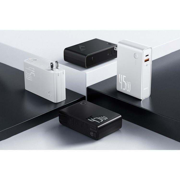 Cốc Sạc Kiêm Sạc Dự Phòng Baseus 45W Chính Hãng Bảo Hành 1 Năm