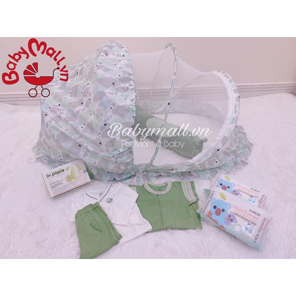 Set mùng chụp kèm đồ chơi có thảm dính liền SIZE S