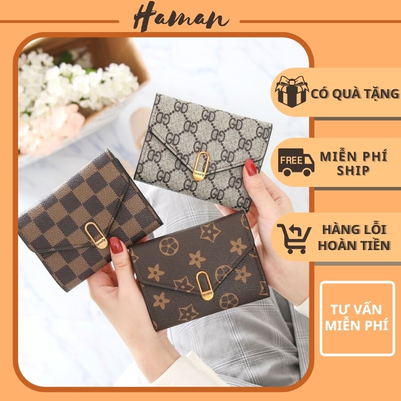 Ví Nữ Mini Ngắn Đẹp Cầm Tay Nhỏ Gọn Bỏ Túi Thời Trang Cao Cấp V06 - HAMAN