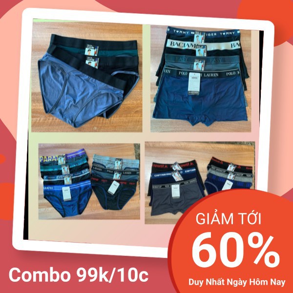 combo 99k/10 quần sịp nam cao cấp