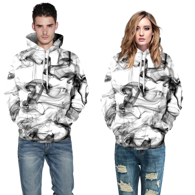 Áo hoodie cổ tròn ngắn tay họa tiết mực 3D độc đáo | BigBuy360 - bigbuy360.vn