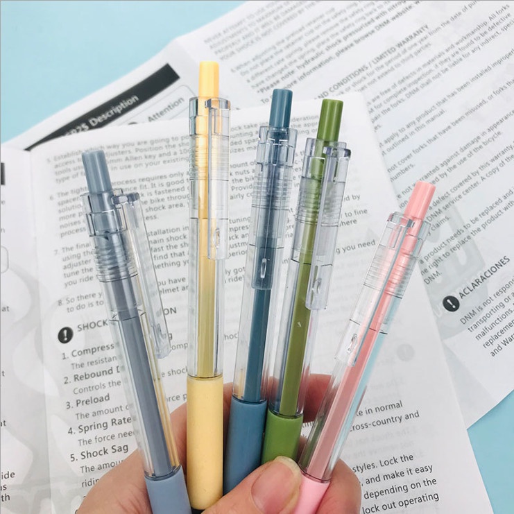 Set 5 bút bi ngòi 0.5mm trong suốt pastel siêu đẹp BAG U BTP039