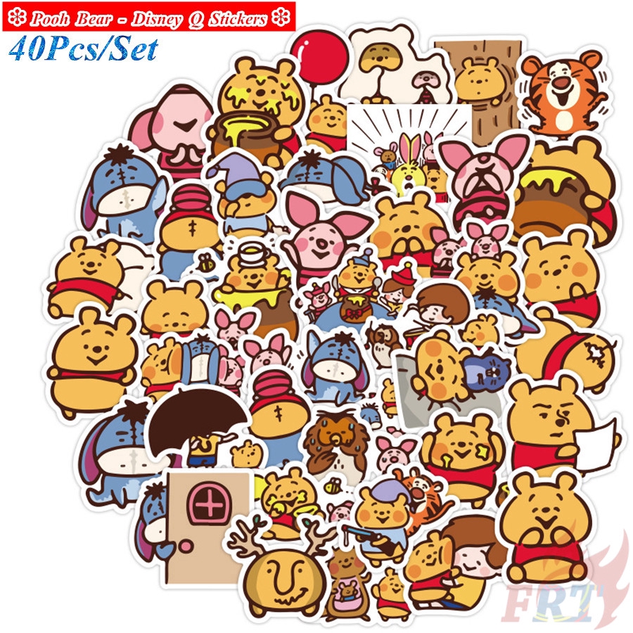 Set 40 Miếng Dán Hình Gấu Pooh Xinh Xắn Dùng Cho Trang Trí