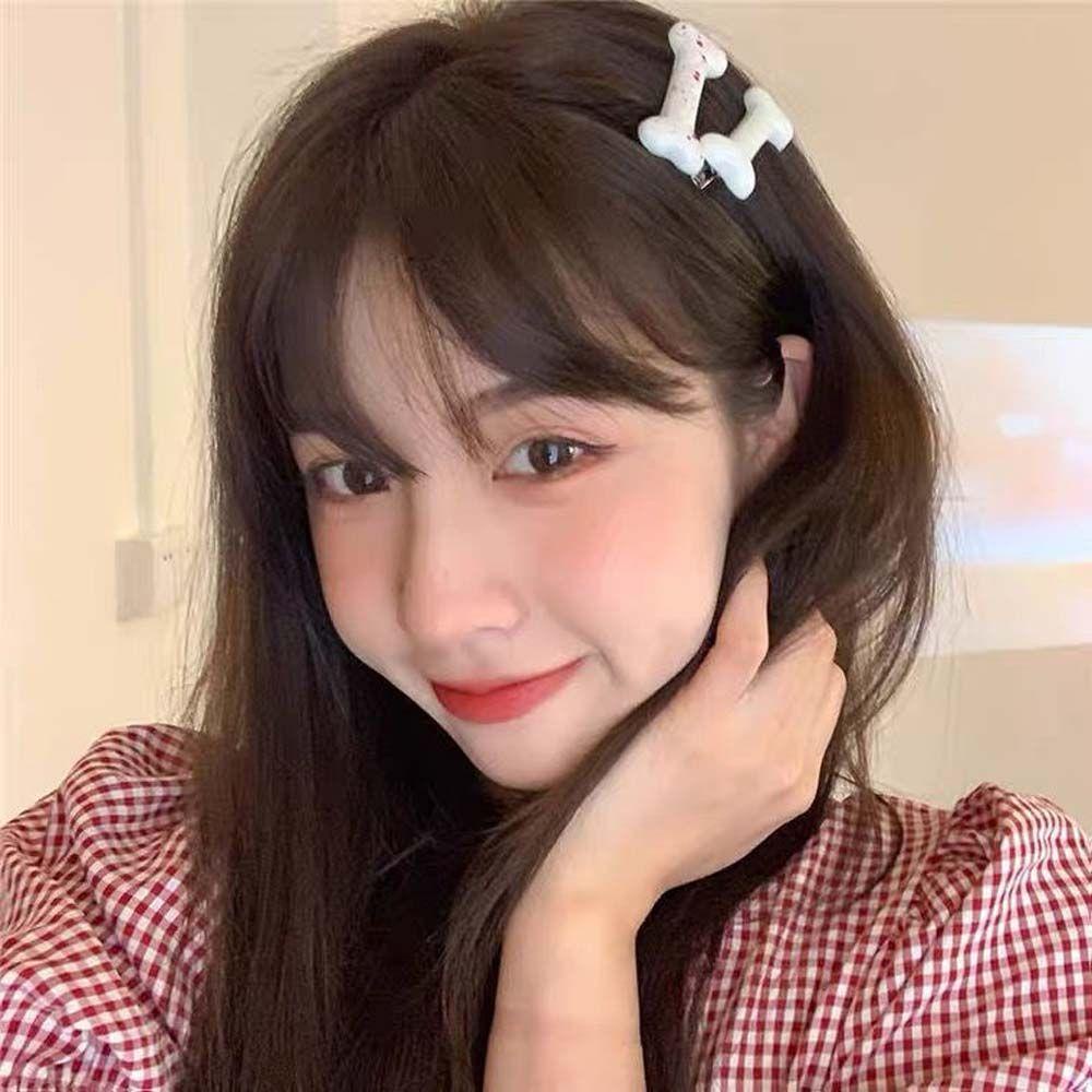 Kẹp Tóc Mái Hình Cục Xương Dễ Thương Thời Trang Phong Cách Hàn Quốc Cho Mẹ Và Bé Gái