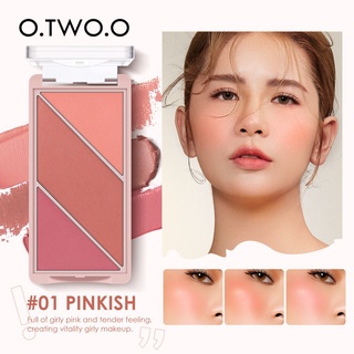Bảng Phấn Má Hồng/Bắt Sáng/Tạo Khối Otwoo 3 Trong 1 Chống Nước Lâu Trôi