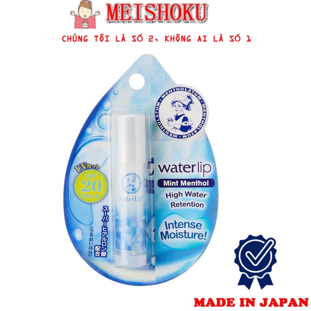 Son dưỡng môi Mentholatum chống nắng Waterlip 4.5g Mùi bạc hà - Meishoku