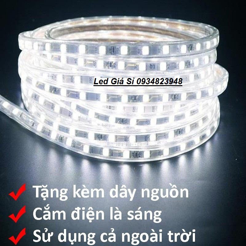 Đèn LED dây 5050 10m ống nhựa 220v tặng kèm 1 dây nguồn tốt