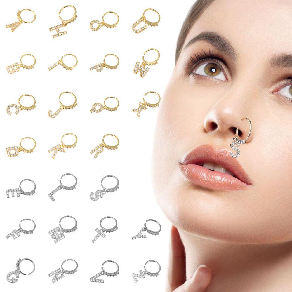 Nhẫn Mũi Trang Sức Đính Đá Khối DIY Dành Cho Nữ|Vòng Tròn Nhiều Màu Sắc Dùng Làm Mặt Dây Chuyền