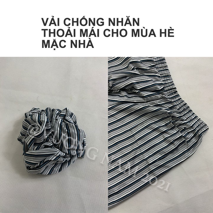 Quần đùi nam cotton mặc nhà đẹp ống rộng chống nhăn VN39I