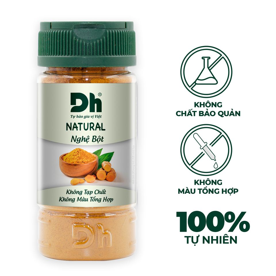 Gia Vị Bột Nghệ Natural Dh Foods Hũ 40G Chính Hãng