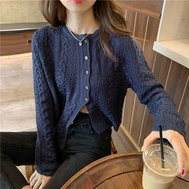 Áo khoác len cổ chữ V thiết kế không cân xứng thời trang cho nữ