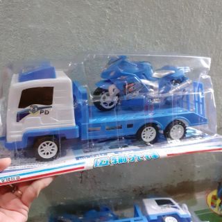 Đồ chơi xe cảnh sát chở xe mô tô