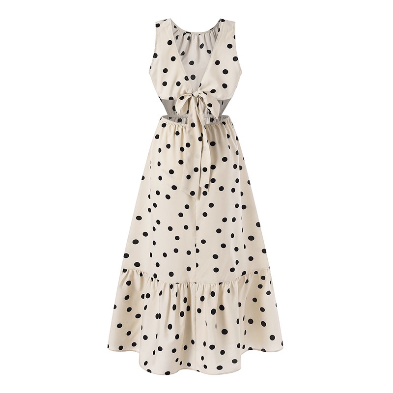 Đầm chữ A ZANZEA họa tiết chấm bi cổ tròn thời trang Châu Âu cho nữ